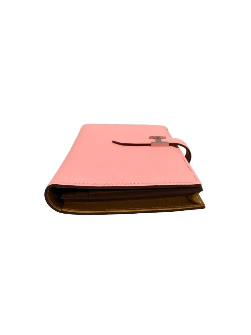 Hermes Wallet Bearn Souffle Verso Rose Confetti Sesame Silver